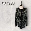 Basler Damen lange schwarz & limettengrüne Baumwollmischung Strickjacke UK 10, US 6 EU 38