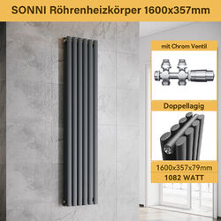 Design Heizkörper Röhren heizkörper Flach Paneel Wandheizung mit Ventil 1600x357