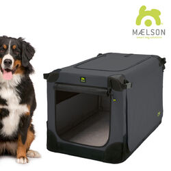 Maelson Soft Kennel faltbare Transportbox Hundebox Hundehütte Autobox grau/beige