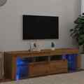 TV Schrank mit LED Leuchten Lowboard TV Möbel Fernsehschrank Fernsehtisch vidaXL