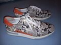 Paul Green Sneaker Damen/echt Leder/animalprint/Schnürer/EU Gr.40/UK 7/sehr gut!