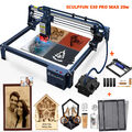 SCULPFUN S30 Pro Max 20W Graviermaschine Laser Cutter+50*50cm Wabenplatte+Rolka