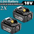 2x Original 18V/6,0Ah für Makita Akku BL1860B- 2er Set - 197422-4 BL1850 BL1830