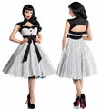 50er Jahre Pin Up Rockabilly Kleid Retro Tanzkleid Retrokleid / Petticoat Rock