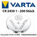 1x - 200x CR2430 Lithium Knopfzelle 3V CR 2430 VARTA lose Industriezellen