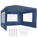 Pavillon Baraban 3x3m mit 3 Seitenteilen Gartenzelt Gartenpavillon blau B-Ware