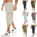 Herren Bermuda Shorts Cargo Cargohose kurz 3/4 kurze Hose Dehnbund Knielang