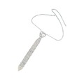 Sparkling Rhinestones Choker Necklace Heart Crystal Neck Tie for Parties Event