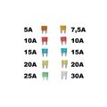 100 x Mini Sicherung Set 11mm Stecksicherungen KFZ Auto 5/7,5/10/15/20/25/30A