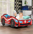 Alavya Home® Autobett Feuerwehr Spielbett Kinderbett Rennwagen inkl. Lattenrost