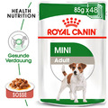 ROYAL CANIN Hundefutter Mini Adult Nassfutter für kleine Hunde in Sauce 48 x 85g