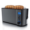 Arendo MANHA 4 Scheiben Edelstahl Langschlitz Toaster 1500W LCD Display Grau