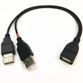 1PC USB 2.0 A Buchse auf 2 Dual USB A Stecker Y Splitter Hub Adapterkabel