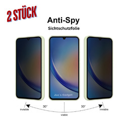 2x Privatschutz Samsung Galaxy Anti Spy Blickschutzfolie Matt