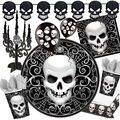 TOTENKOPF - Geschirr Deko Schädel Halloween Horror Fright Night Party Set Skull