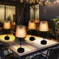 Solarlampe Tischleuchte Außenlampe Gartendeko Balkon Kristalle amber LED 4er Set