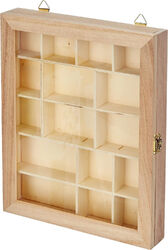 Artemio Display case, Wood, Beige, 23 x 28 x 4 cm