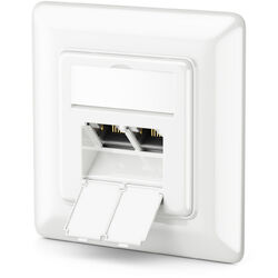 CAT 6a Netzwerkdose Unterputz 360° Kabelführung 2x RJ45 LAN Buchse Geschirmt