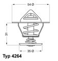 Thermostat Kühlmittel BorgWarner (Wahler) 4264.87D für AUDI FORD SEAT VW SKODA 2