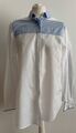 TOMMY HILFIGER BLUSE IN WEISS MIT HELLBLAUEM KRAGEN GR.8 GR.38 GR.M