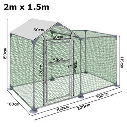 2x1m / 3x1m Hühnerstall Kleiner Geflügelhaus Hühnerhaus Hühnergehege mit PE Dach