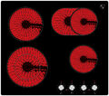 K&H® 4 Zonen Glaskeramikkochfeld Knebel Steuerung 59cm Elektro Autark CK-7206K