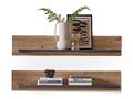 Wandboard Wandpaneel Wohnzimmerregal 2er Set +LEDs MAILAND Eiche-Dekor Graphit