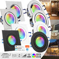 LED Bad Einbaustrahler RGB WiFi 230V 5W flach Spots Set Decken Leuchte IP44 MARE