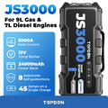 TOPDON JS3000 Auto KFZ Starthilfe 3000A Jump Starter Booster 24000mAh Powerbank 