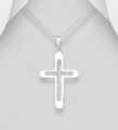 925 Sterling Silber Kreuz Anhänger - Echtschmuck Damen