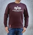 ALPHA INDUSTRIES BASIC SWEATSHIRT HERREN PULLOVER SWEATER PULLI DEEP MAROON 