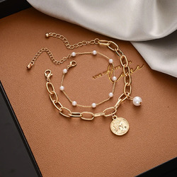 Armband Damen goldfarben Schmuckset  Mode Accessoire Feiern Frauen Mädchen Set