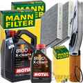 MANN INSPEKTIONSPAKET+6L MOTUL 5W-30 MOTORÖL passend für BMW 5er F10 F11 518-20d