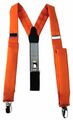 schmaler TigerTie Unisex Hosenträger mit 3 extra starken Clips - in orange Uni