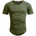 A. Salvarini Herren Kurzarm T-Shirt Basic Shirts O-Neck Rundhals O076 Olive NEU