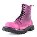 Angry Itch Lederstiefel - 8-Loch Ranger Vintage Pink Gothic Punk