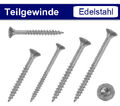 Spanplattenschrauben Teilgewinde Ø 3,0-8,0mm TORX Edelstahl V2A - Holzschrauben