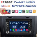 32G Carplay Autoradio Android13 Für VW GOLF 5 6 Passat Tiguan Touran GPS Navi BT