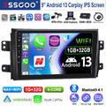 9" Android 13 Autoradio Carplay DAB+ GPS NAVI 32G KAM Für SUZUKI SX4 Fiat Sedici