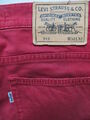 Levi's 519 Herren Slim Fit Jeans Hose W 32 /L 32 ROT Red Coloured Stretch Denim!