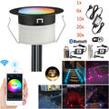 WIFI BT RGB/RGB+Warmweiß Boden Einbaustrahler Schwarz LED Leuchte Außen Lampe DE