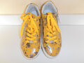 WIE NEU- "RIEKER BY DOCKERS" DAMEN SNEAKER-GELB MIT.BLUMEN LACKLEDER- GR. 38