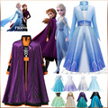 kostüm mädchen elsa & anna Kleid Prinzessin Cosplay Kostüm Karneval Frozen 2