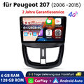 Android 13 CARPLAY 128GB Für Peugeot 207 207CC 2006-2015 Autoradio GPS Navi WIFI