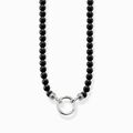 THOMAS SABO Kette Obsidiankugeln 925 Sterlingsilber Länge 60 cm KE1102-023-11-M