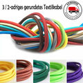 2 - 3 adrig Textilkabel Stoffkabel Pendelleitung Lampenkabel Textile Cable