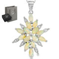 Echter Feuer-Opal Edelstein 925 Silber Kette Anhänger Geschenk für Damen Frauen