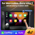 4+64GB Android13 Autoradio CarPlay GPS Navi für Benz Vito 2 W639 Viano 03-15 4G