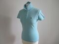 LACOSTE POLO SHIRT TOP SHIRT IN TÜRKIS BLAU GR.40 MIT KRAGEN AUS PETIT PIQUÉ 