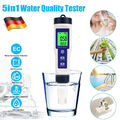 5 IN 1 Digital Wasser Qualität Tester Stift EC Ph Salzgehalt Temp Meter/Finder.